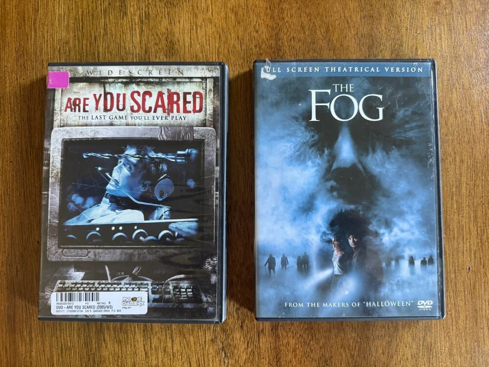 The Fog & Are You Scared Horror DVD Lot of 2 Unrated Thriller Movies